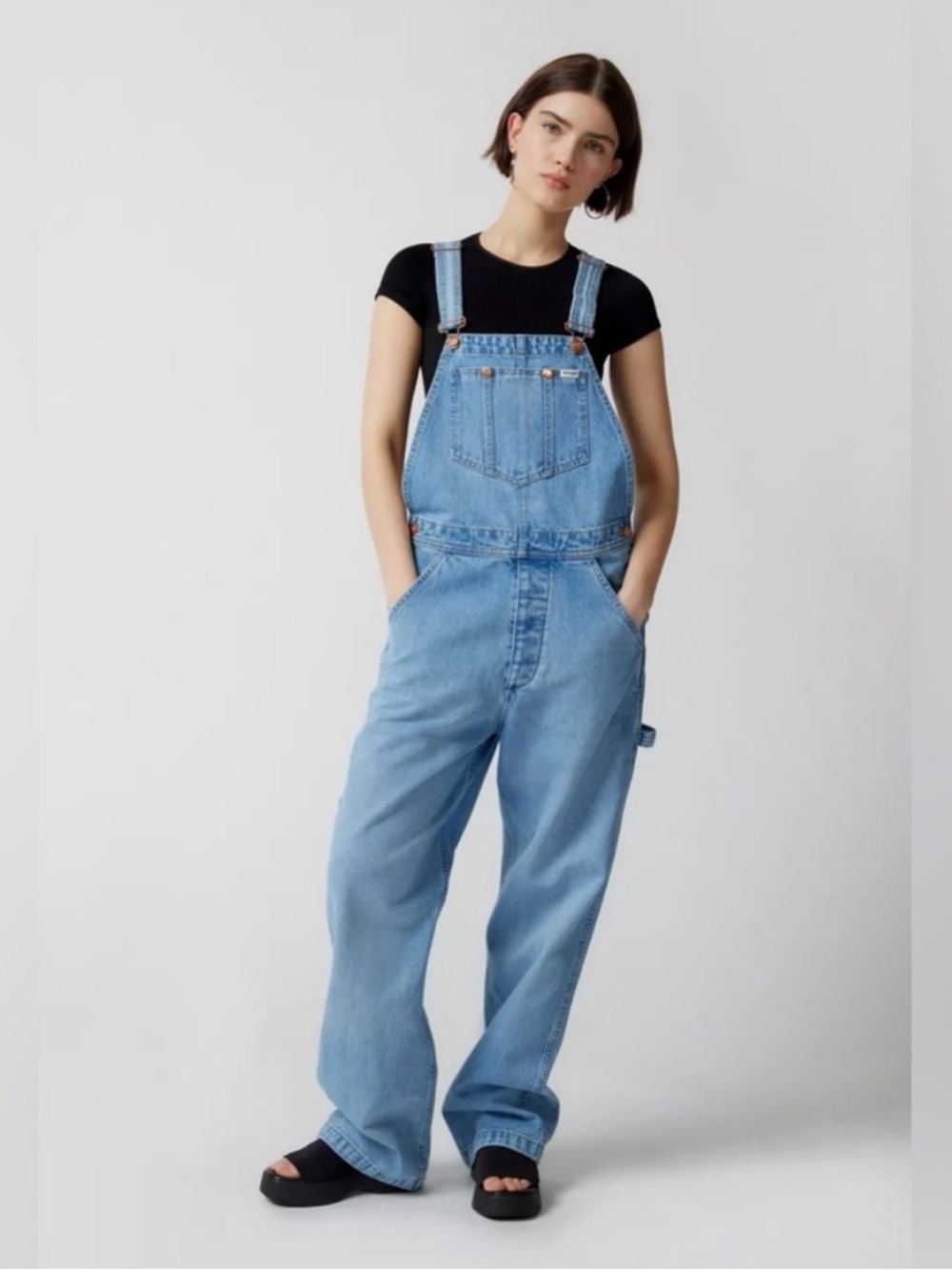 Wrangler Casey Jones Denim Western In Control Wide Leg Denim Overalls Size small